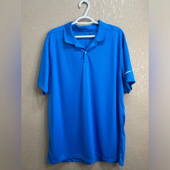 Nike Dri Fit Royal Blue Short Sleeve Polo Size XL - Picture 1 of 3